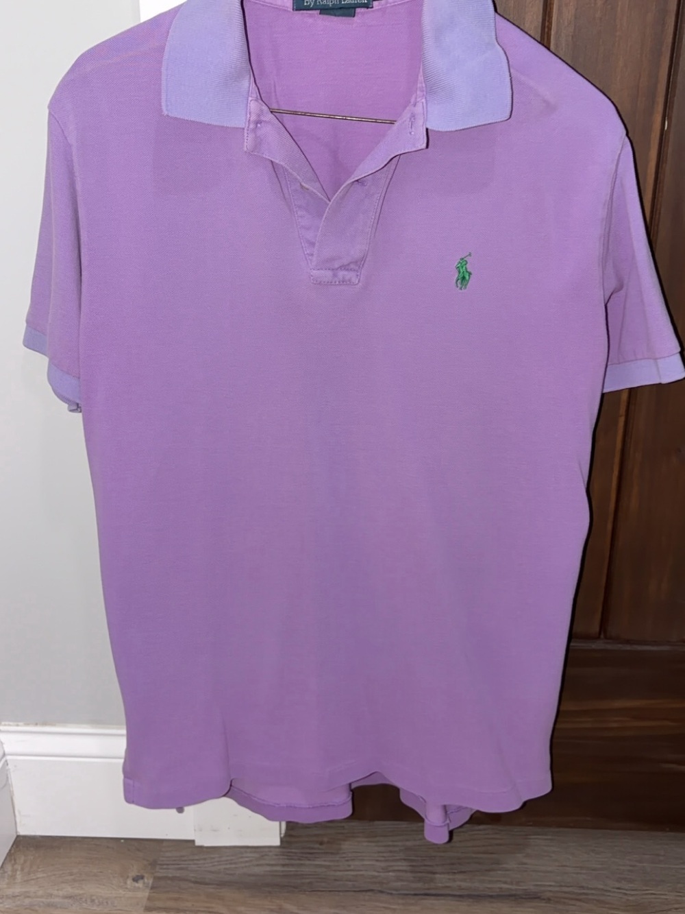 Ralph Lauren Lavender Polo Shirt with Green Pony - Men
